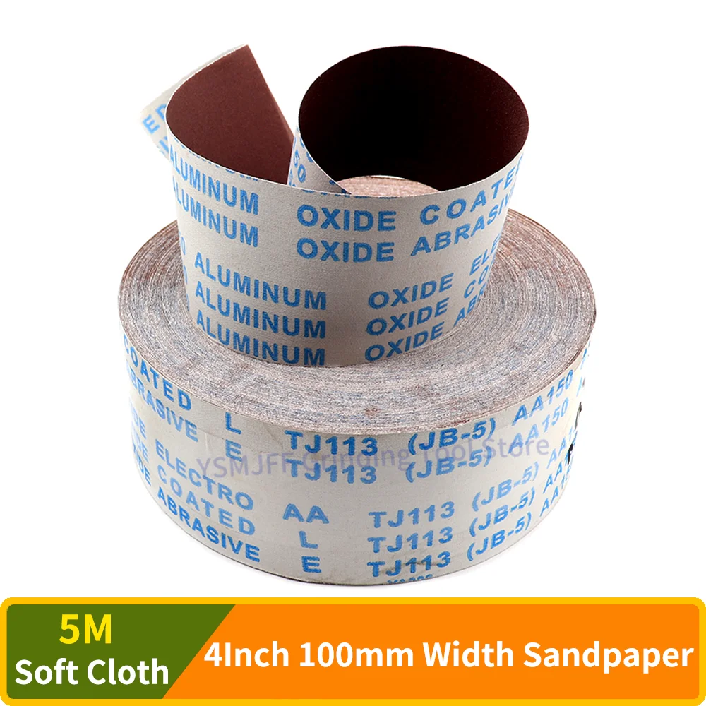 

5M 4Inch 100mm Width Sandpaper Roll Emery Cloth Sand Paper Sanding Abrasive Sheets 60-800 Grit Abrasive Ready To Cut Emery Cloth