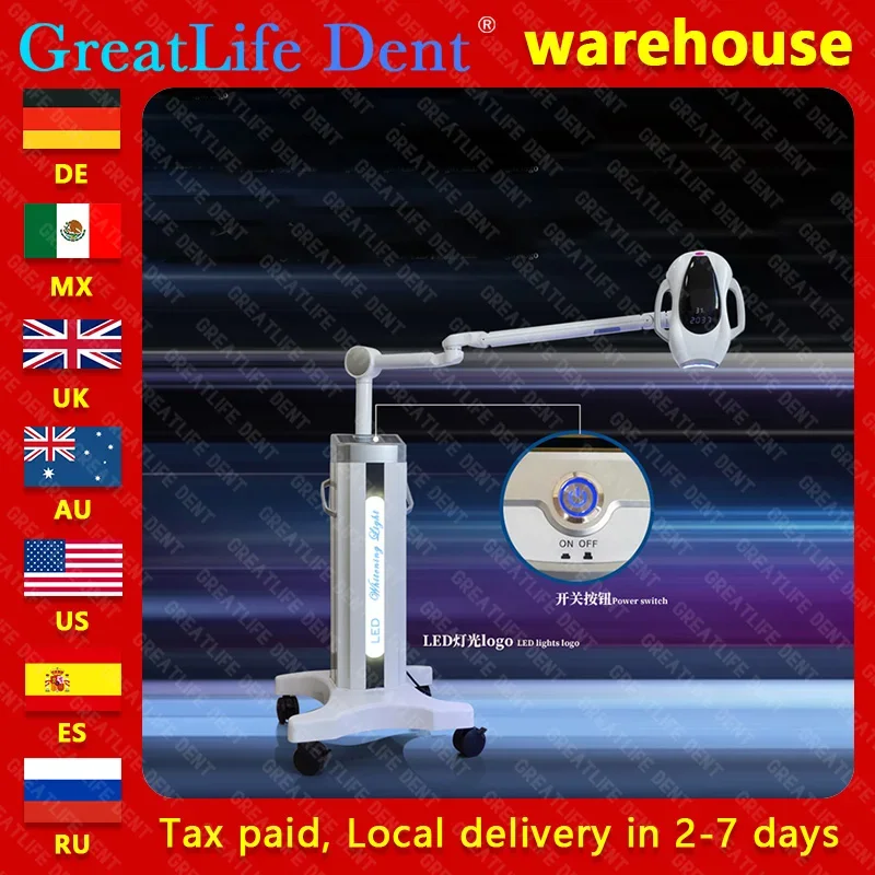 GreatLife Dent 60W Teeth Whiten for Salon Blue Led Dental Bleach Machine with 12pcs cold blue Light and Sensor Control Function