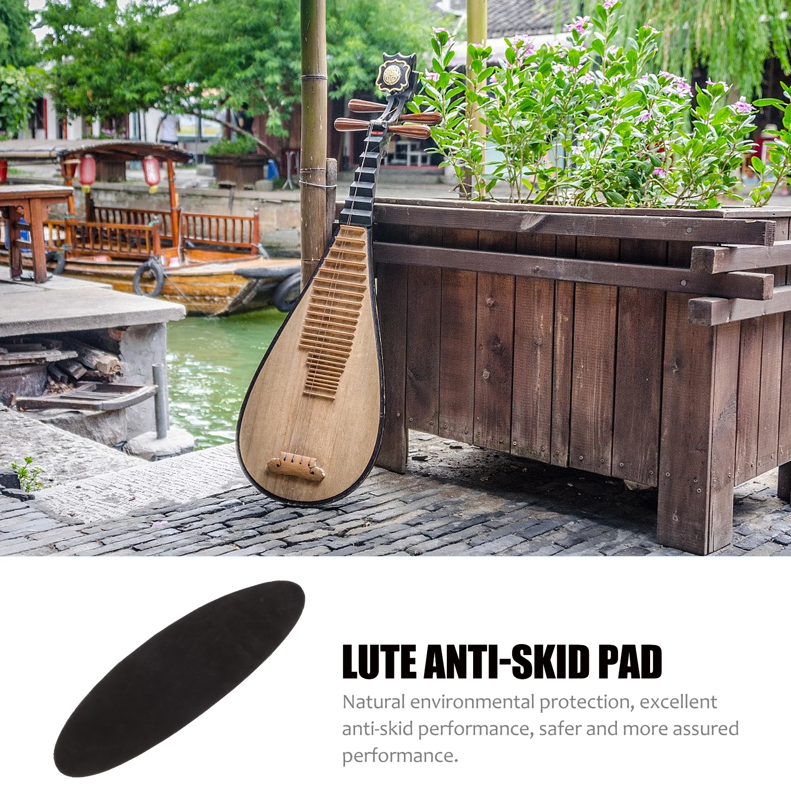 

1pc Cowhide Anti-Slip Mat For Pipa Guitar Erhu Lute Non-Slip Instrument Cushion Wear-Resistant Double-Sided Adhesive Lightweight