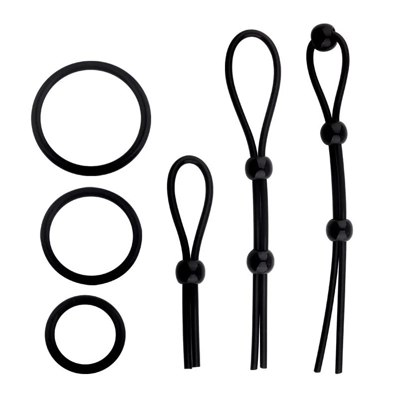 6Pcs Adjustable Silicone Penis Rings for Men, Delay Ejaculation Adult Male Sex Toys