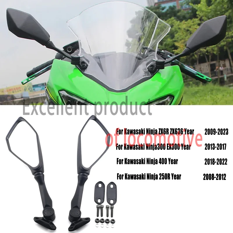 For Kawasaki Ninja ZX6R ZX636 2009-2023 Pulsar RS200 R15 V3 V2 CBR150R Ninja650 250SR 300SR Motorcycle Rearview Mirrors