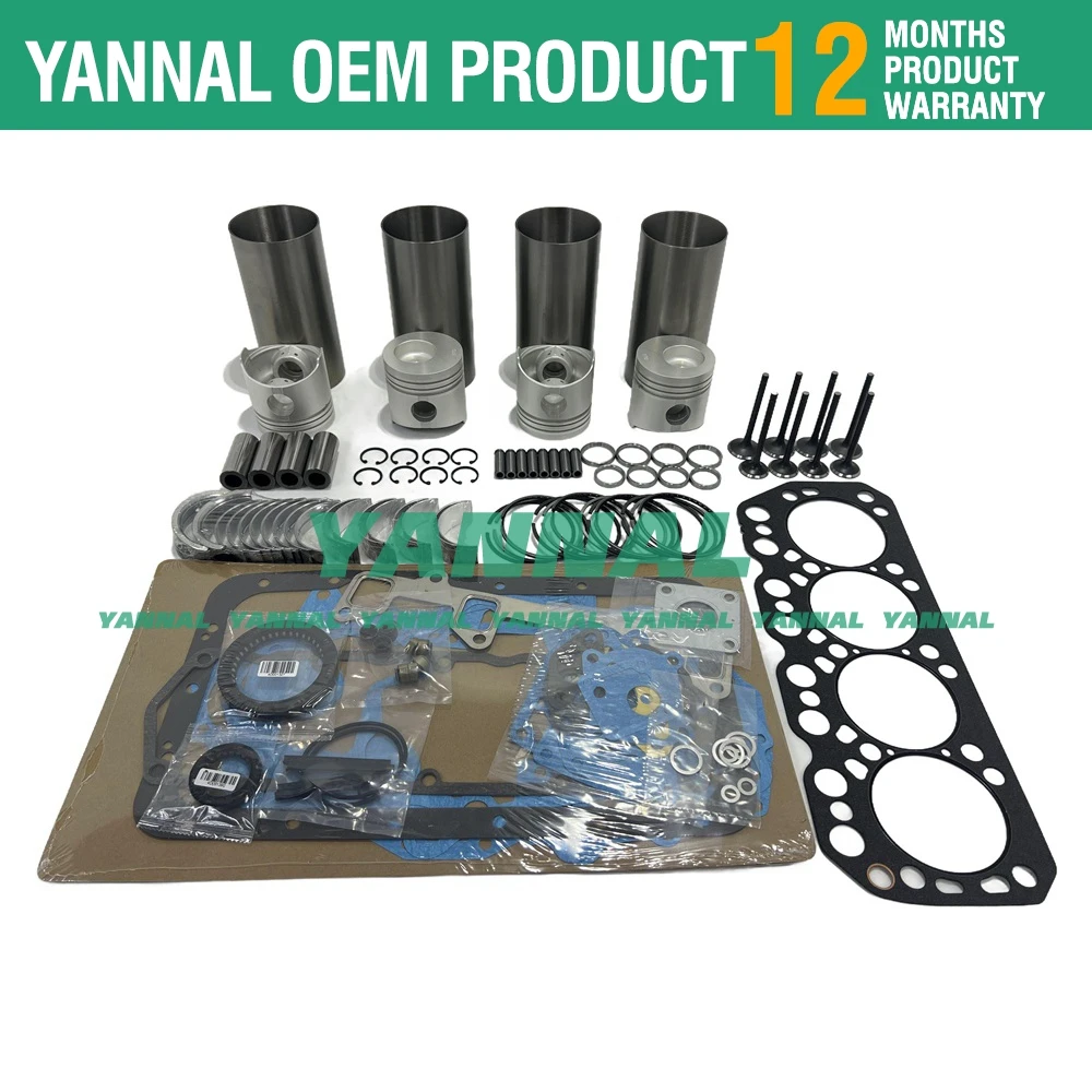 New K4N Overhaul Rebuild Kit For Mitsubishi Piston Rings Cylinder Liner Full Gasket Set Engine Parts 84*2.5HK+2+4mm