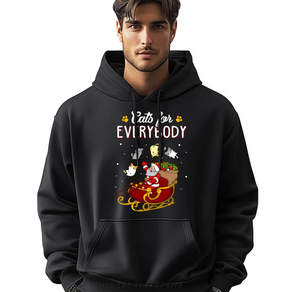 Cats For Everybody Cat Christmas Ugly Christmas Graphic Sweatshirts Men Male Graphic Sweatshirts Pullover Feminist