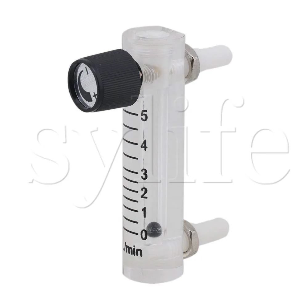 LZQ-3 0-5LPM Gas Oxygen Flow Meter With Control Valve Black+White