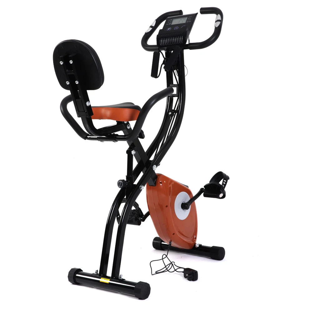 

Ultra-Quiet Electric Folding Exercise Bike with Magnetic Resistance, Upright Bicycle Design with Heart Rate Tracker
