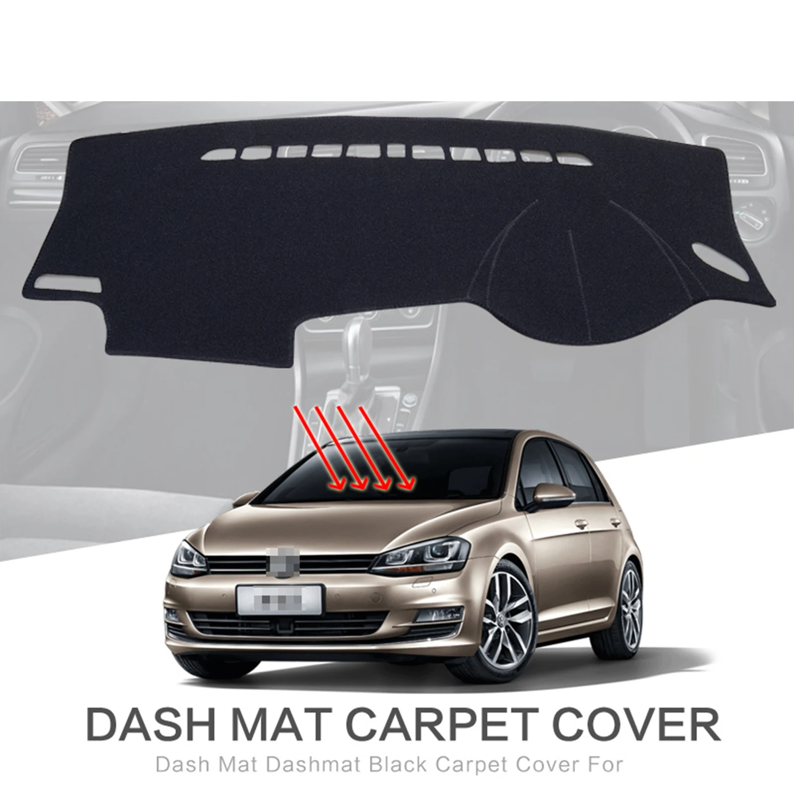 

Car Dashboard Mat for VW Golf 7 MK7 2013 2014 2015 2016 2017 2018 2019 GTI R Sunshade Protective Carpet Dash Mat Dashmat