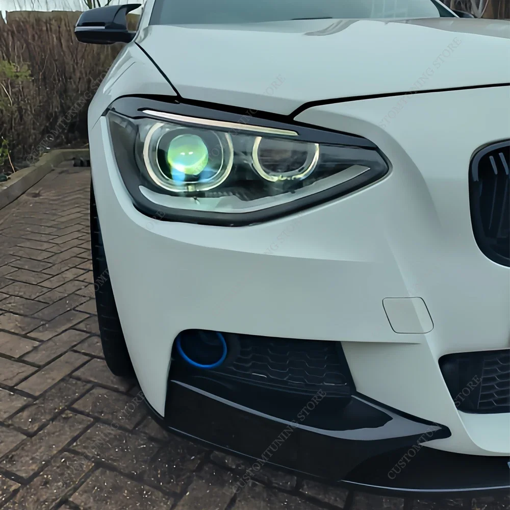 For BMW F20 F21 2Pcs ABS Gloss Headlight Evil Eyebrows Eyelids 116d 118i 120i 120d M135i M140i 2011-2019 Pre-Lci 3D Stickers