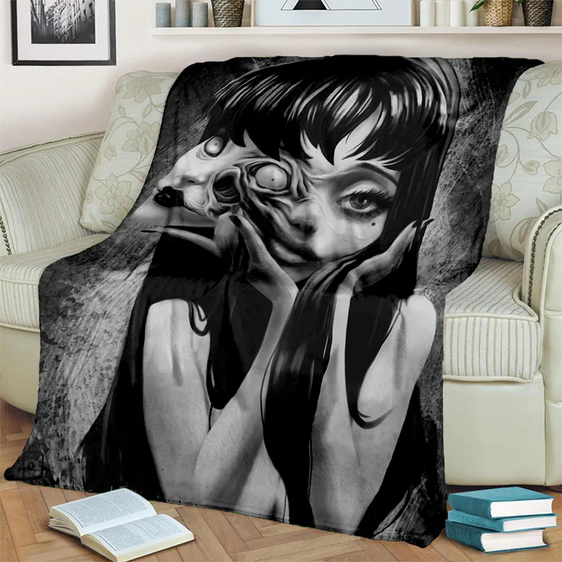 

3D Horror Ghost Junji Ito Tomie Kawakami Blanket,Soft Throw Blanket for Home Bedroom Bed Sofa Picnic Travel Office Cover Blanket