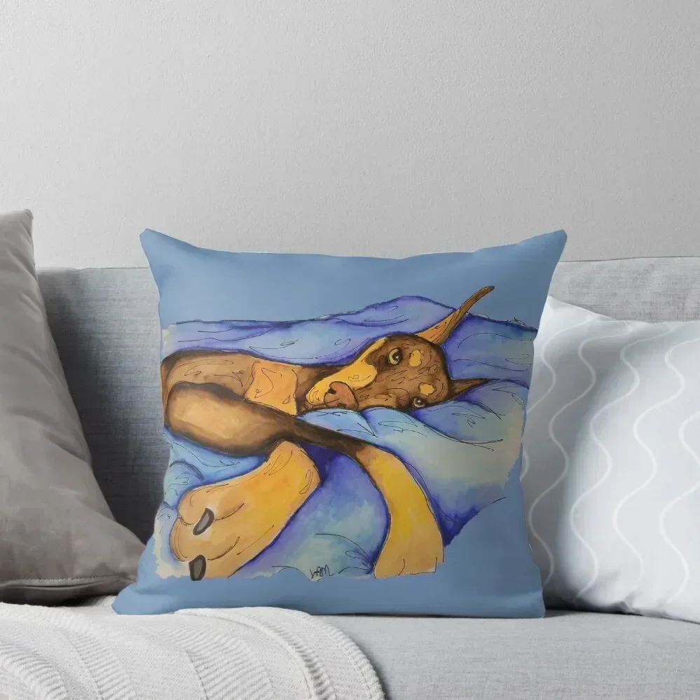 

Red girl on blanket Throw Pillow New year Decorative pillowcase pillow