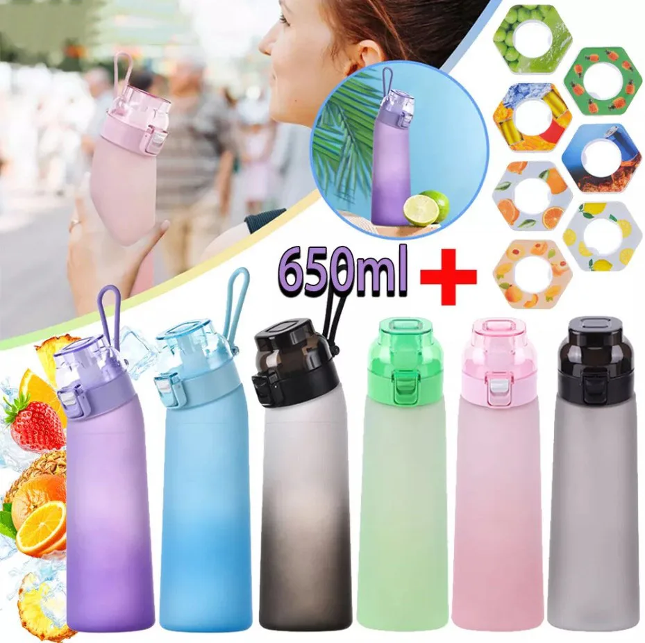 

650ML Flavored Water Bottle Flavor Pods Scent Water Cup Flavored Sports Water Bottle Outdoor Drinking Bottles With Flavor Pod