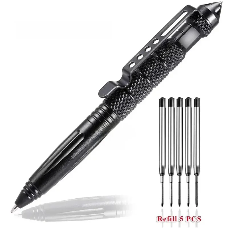 Outdoor Tungsten Steel Tactical Defense EDC Aluminum Alloy Tactical Pen for Escape with Broken Window Cone Survival Signature P