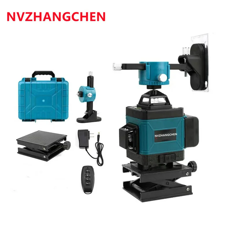Nível Laser 12 16 Linhas Nível 3d 4d Auto-nivelamento 360° Horizontal e Vertical Cruzamento de Feixe Laser Verde Linhas de Lazer Níveis