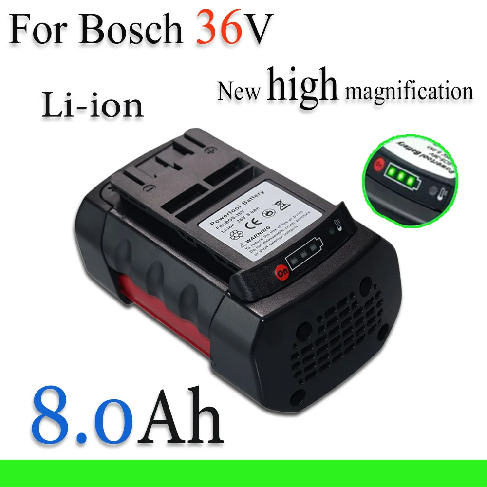 

36V 8.0Ah Li-ion Battery For Bosch BAT810 BAT836 BAT840 GBH36V-LI Power Tools Replace