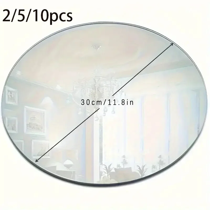 

11.81 Inch Acrylic Mirror Trays for Wedding Banquet Decoration, Perfect for Table and Occasion Adjustment