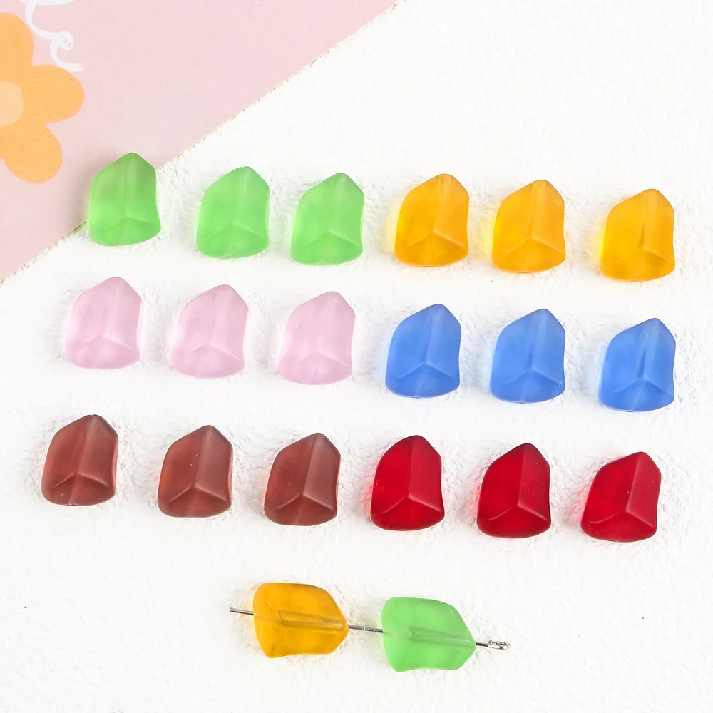 

12×14MM Color Frosted Irregular Flat Cut Face Glass Beads Loose Beads Handmade For Jewelry Making Bracelet Necklace Accessories