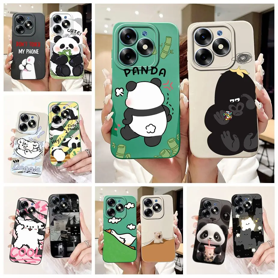 For Tecno Spark Go 2024 Case BG6 Popular Candy Painted Cover 6.6'' Soft TPU Shockproof Phone Case For Tecno Spark GO 2024 Fundas