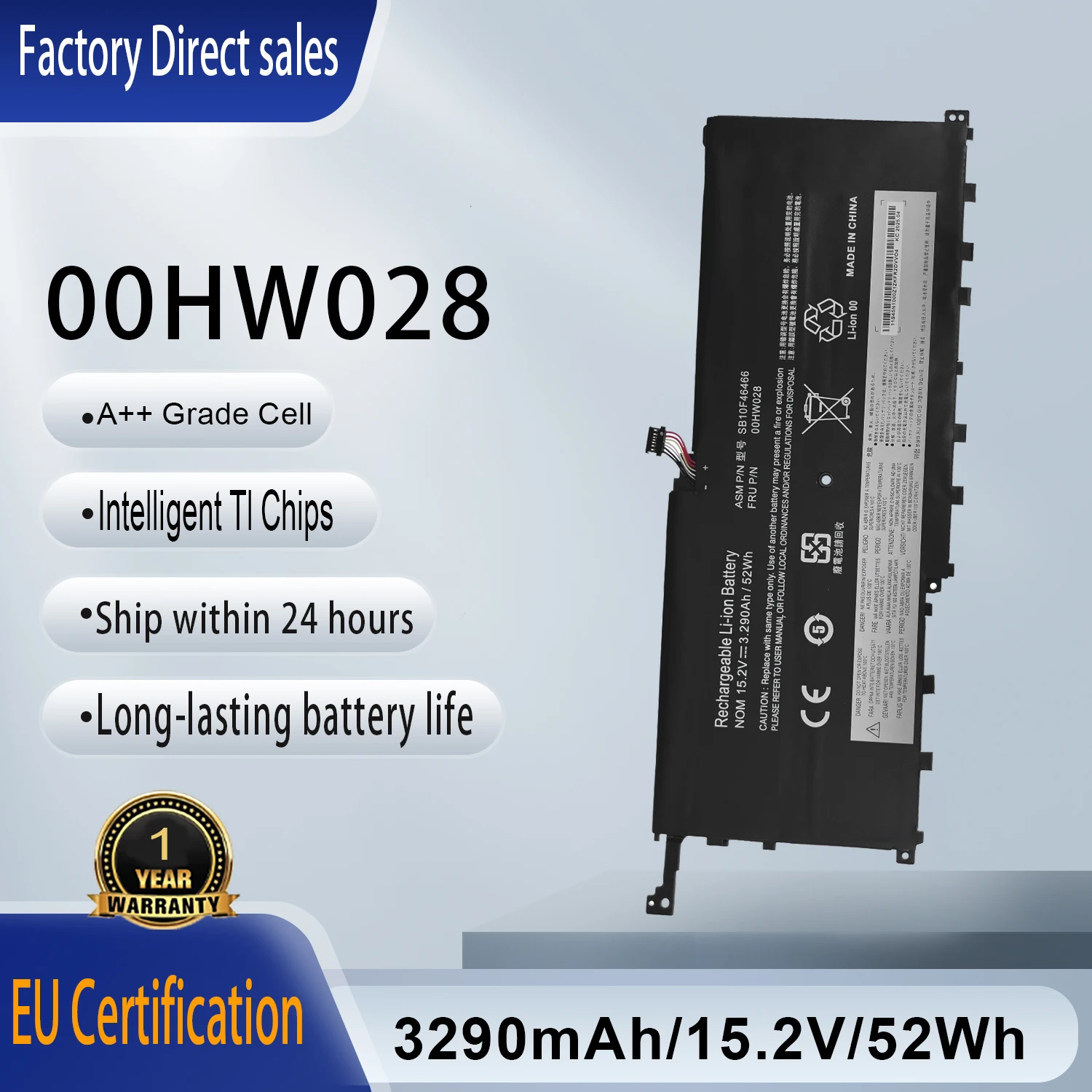 

New LaptopBattery 00HW028 01AV458 01AV439 For Lenovo Thinkpad X1 Carbon 4th Gen 4 2016 ThinkPad X1 Yoga Gen1/Gen2 Series 01AV438