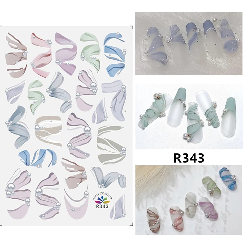 Trendy Decoration Unique Design Watercolor Nail Stickers For Summer Nail Art Must-have Stylish Flower Gorgeous Fuss-free Vibrant