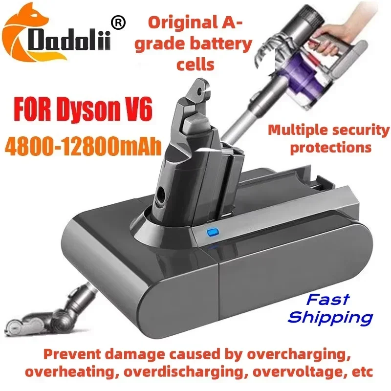 

New V6 21.6V 12800mAh Li-ion Battery for Dyson V6 Battery DC58 DC59 DC61 DC62 Vacuum Cleaner SV09 SV07 SV03 SV04 SV06 SV05