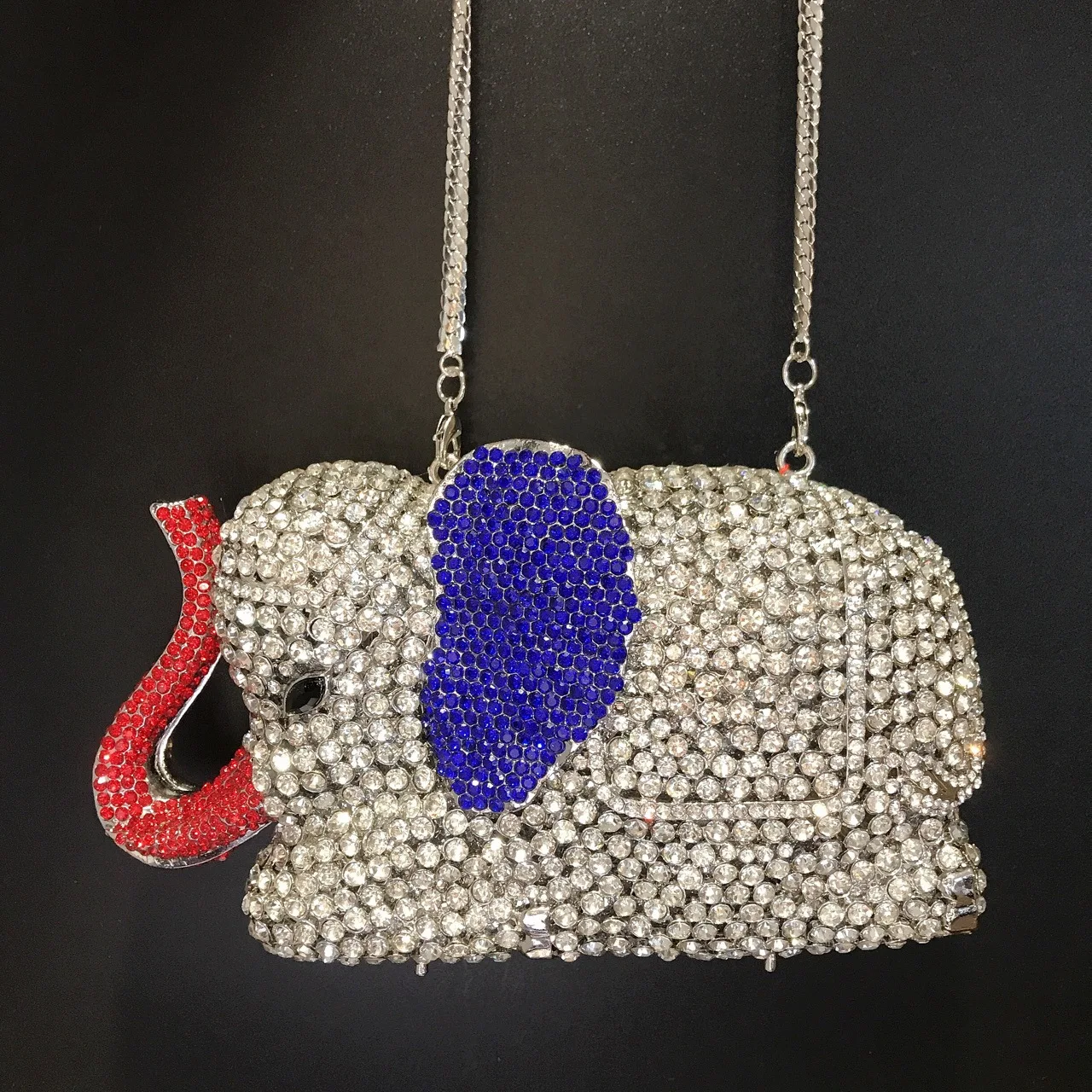 Elephant Diamond Dinner Bag Animal Three-dimensional Bag Banquet Full Of Diamond Clutch New Torebka Damska Sac À Main Femme Luxe