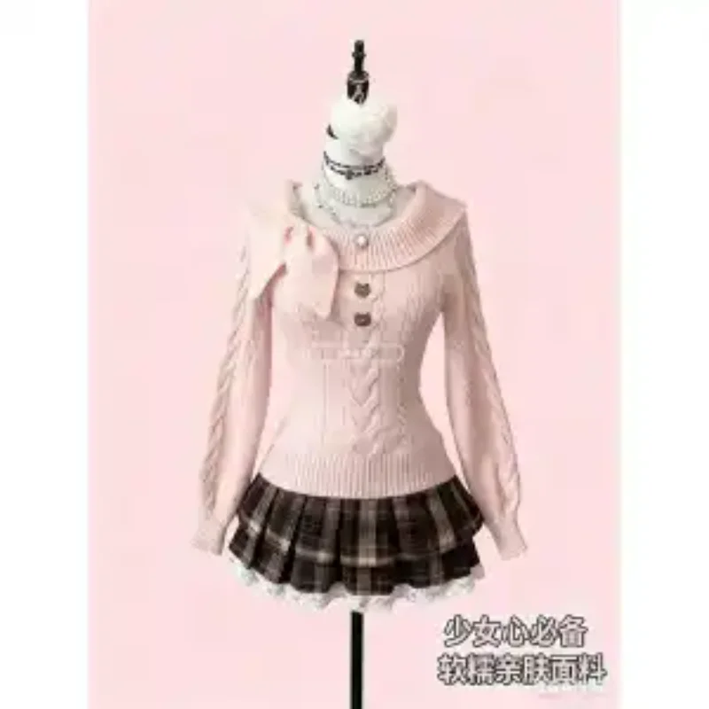 เสื้อสเวตเตอร์แขนยาวดีไซน์หวานสไตล์ญี่ปุ่นสำหรับฤดูใบไม้ร่วงและฤดูหนาว รุ่นใหม่ แต่งหูกระต่ายสำหรับผู้หญิง