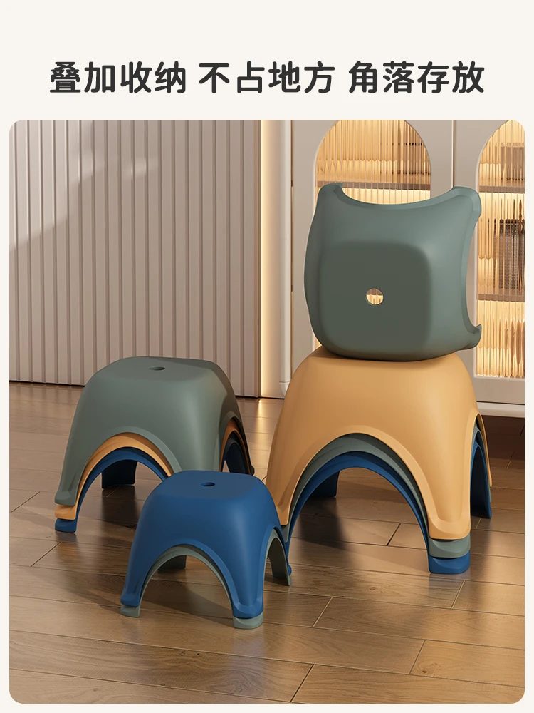 

Small stool,changing stool household plastic low stool, small bench, thickened bathroom anti slip stool, foldable step