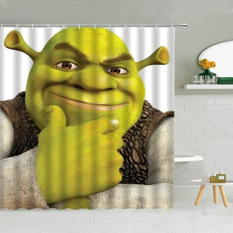 Shreks Shower Curtain for Bathroom Accessories Folding Partition Curtains Bath Bedrooms Houses Rooms Quarto Waterproof the Home