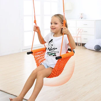 Kids Hammock Nest Swing Hand Weaving Playground Indoor Toys Courtyard Net Rope Swing Educational Equipment Entertainment Game