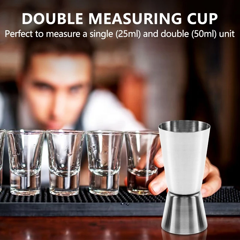 Stainless Steel 25/ 50 Ml Jigger Bar Craft Dual Spirit Measure Cup Peg Measuring Cup For Bar Party Wine Cocktail Drink Shaker