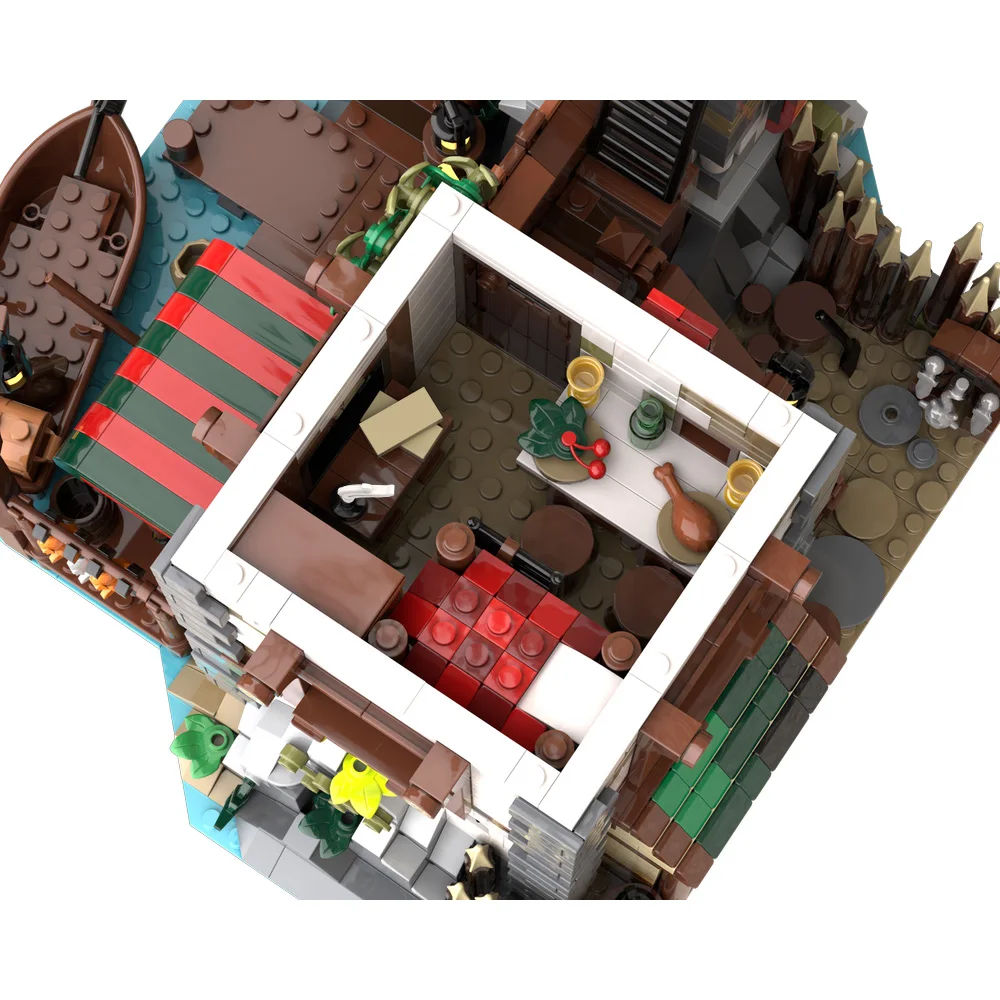 MOC Bear Castillo del Señor, modelo de bloques de construcción, oso Modular, arquitectura del Castillo del Señor, juguetes de ensamblaje, regalos de cumpleaños para niños