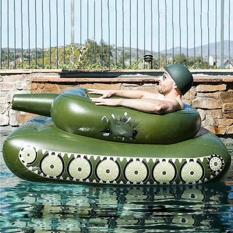 Inflatable Jet Tank Mount Swimming Ring for Children & Adults Water Fight Floating Air Cushion for Swimming Pool Punisher