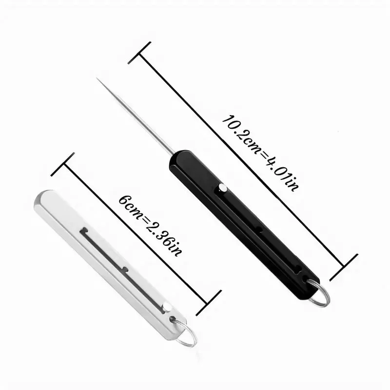 Portable EDC Retractable Toothpick High Strength Titanium Alloy Spring Push-pull Fruit Pick Gift Keychain Pendant Tooth Pick