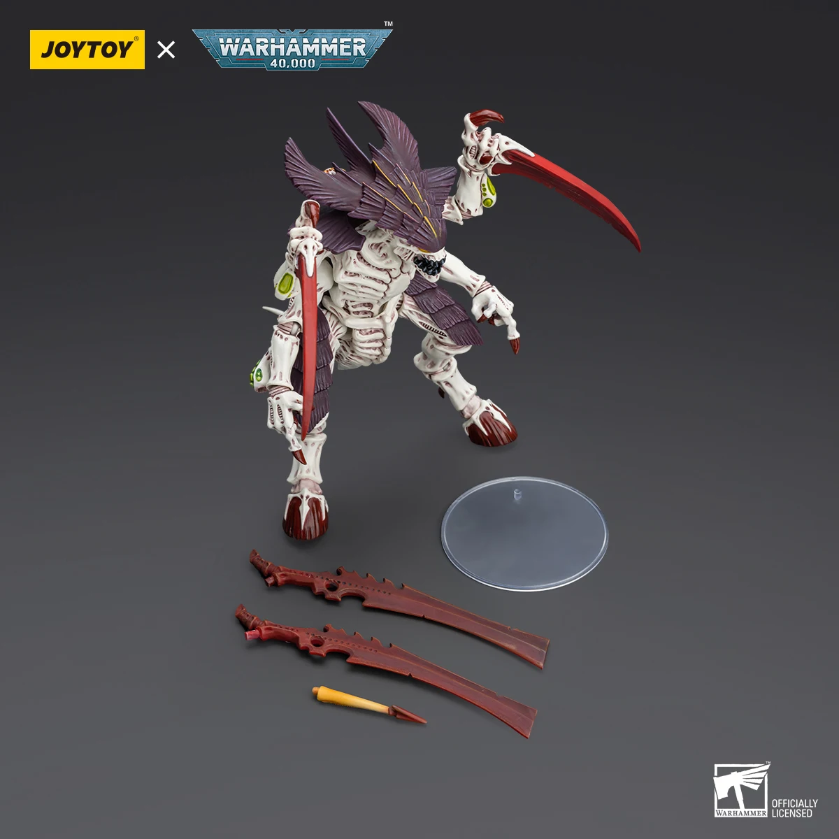 Joytoy warhammer 40k figura de ação tyranids colmeia frota leviatã tyranid guerreiro com ossoswords escala 1:18 anime modelo brinquedo presente