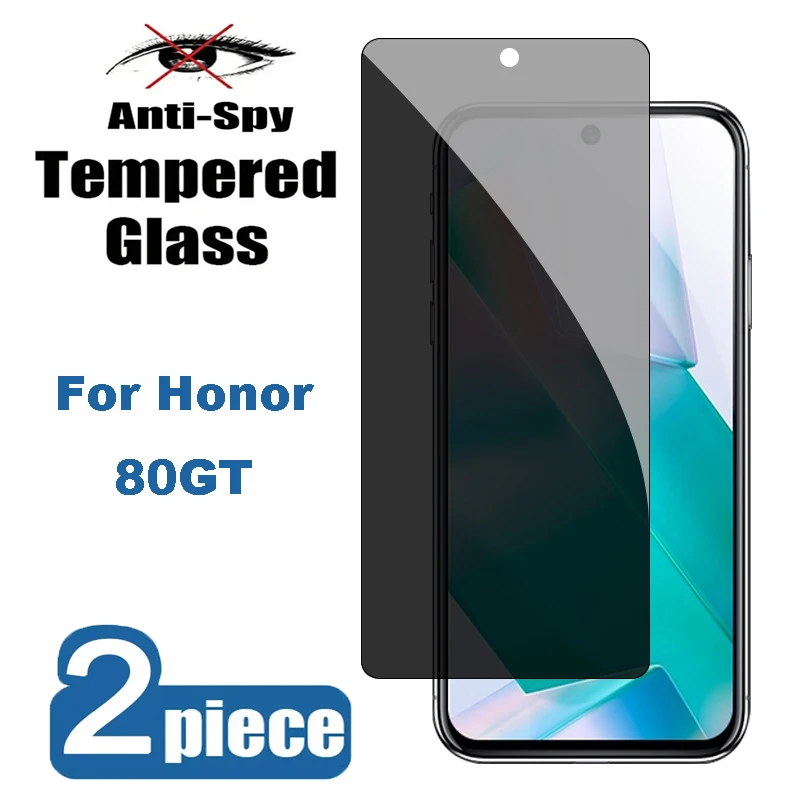 

2Pcs High Auminum Anti-Spy Tempered Glass For Honor 80GT Privacy Screen Protectors For Honor 80 GT Glass Films