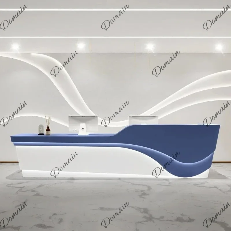 KU A  Modern Executive Reception Desks Welcome Display Beauty Salon Reception Desks Luxury Design Mostrador Commercial Furniture