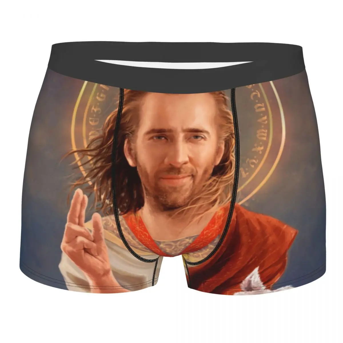 Custom Fashion Saint Nicolas Cage Boxers Shorts Panties Male Underpants Stretch Funny Meme Briefs Underwear