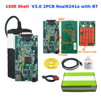 Gold Shell TCS PRO VCI V3.0 Delphi DS150E V3.0 RED PCB 2021.11 OBD2 Scanner 2PCB NEC Relay Real 9241A Car Truck Diagnostic Tool