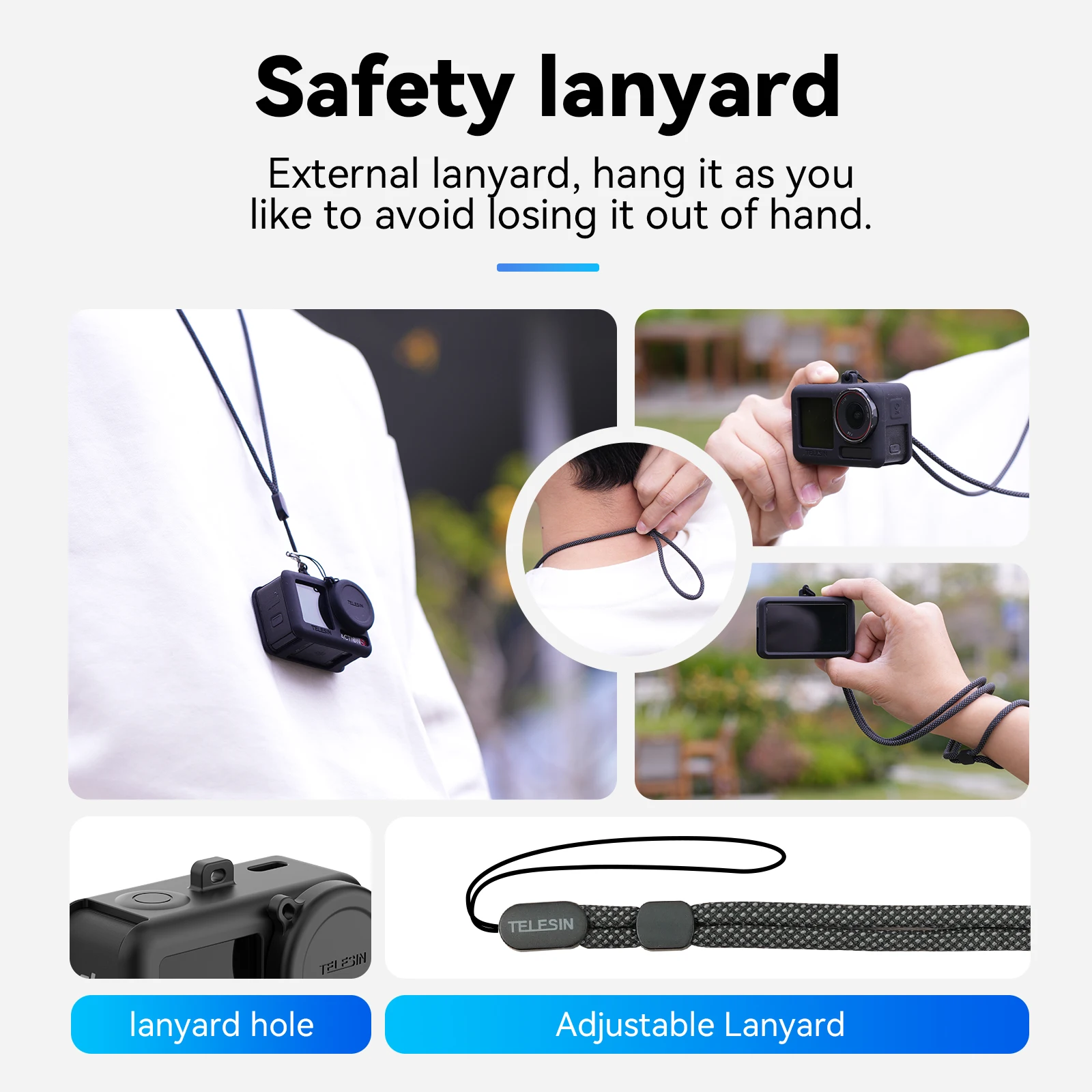 TELESIN Soft Silicone Case For DJI OSMO Action 3 4 5pro Lens Cap Camera Drop Proof Protective Case For DJI Action 3 4 5pro - Image 5
