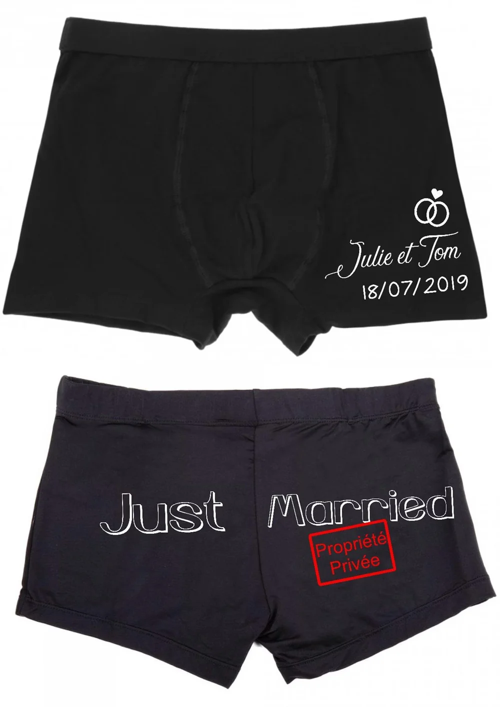 Personalized just married men's boxer shorts, groom boxer, wedding gift, future groom