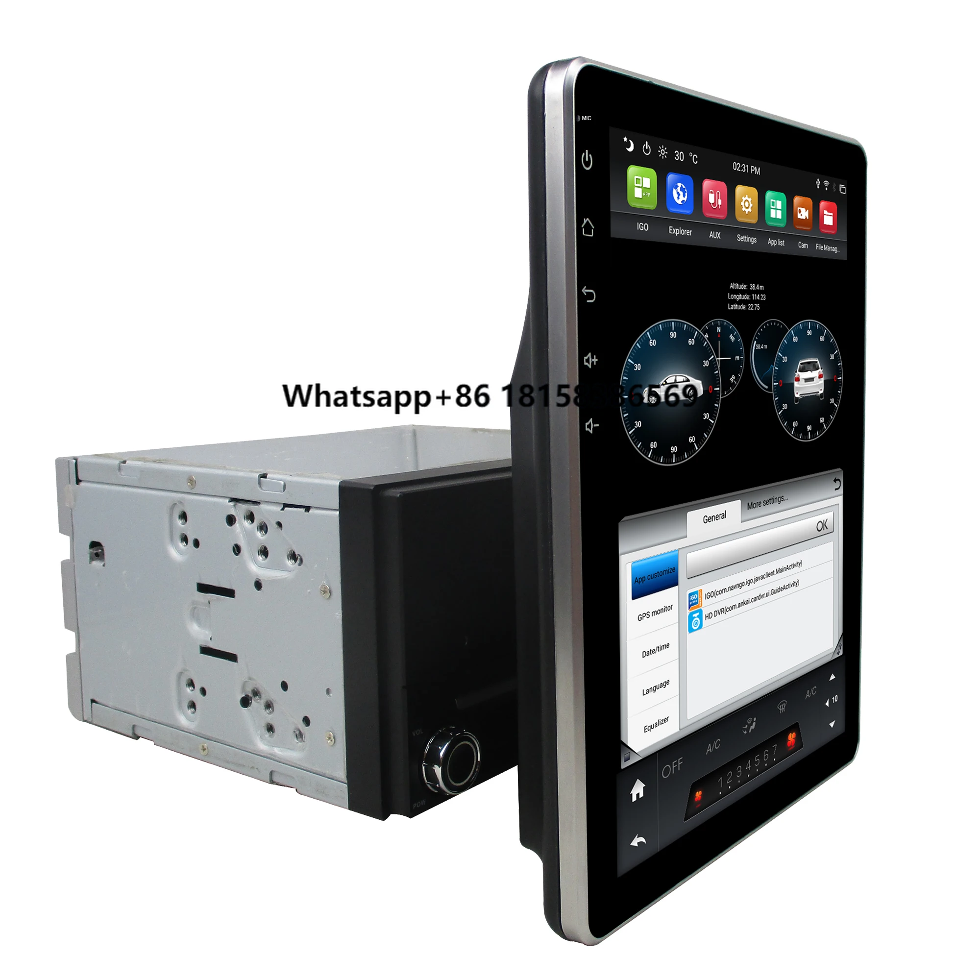 

Klyde Android Navigation 9.7'' Touch Screen Car Player with 90 Rotation Universal Radio Car DVD Player Car GPS Player