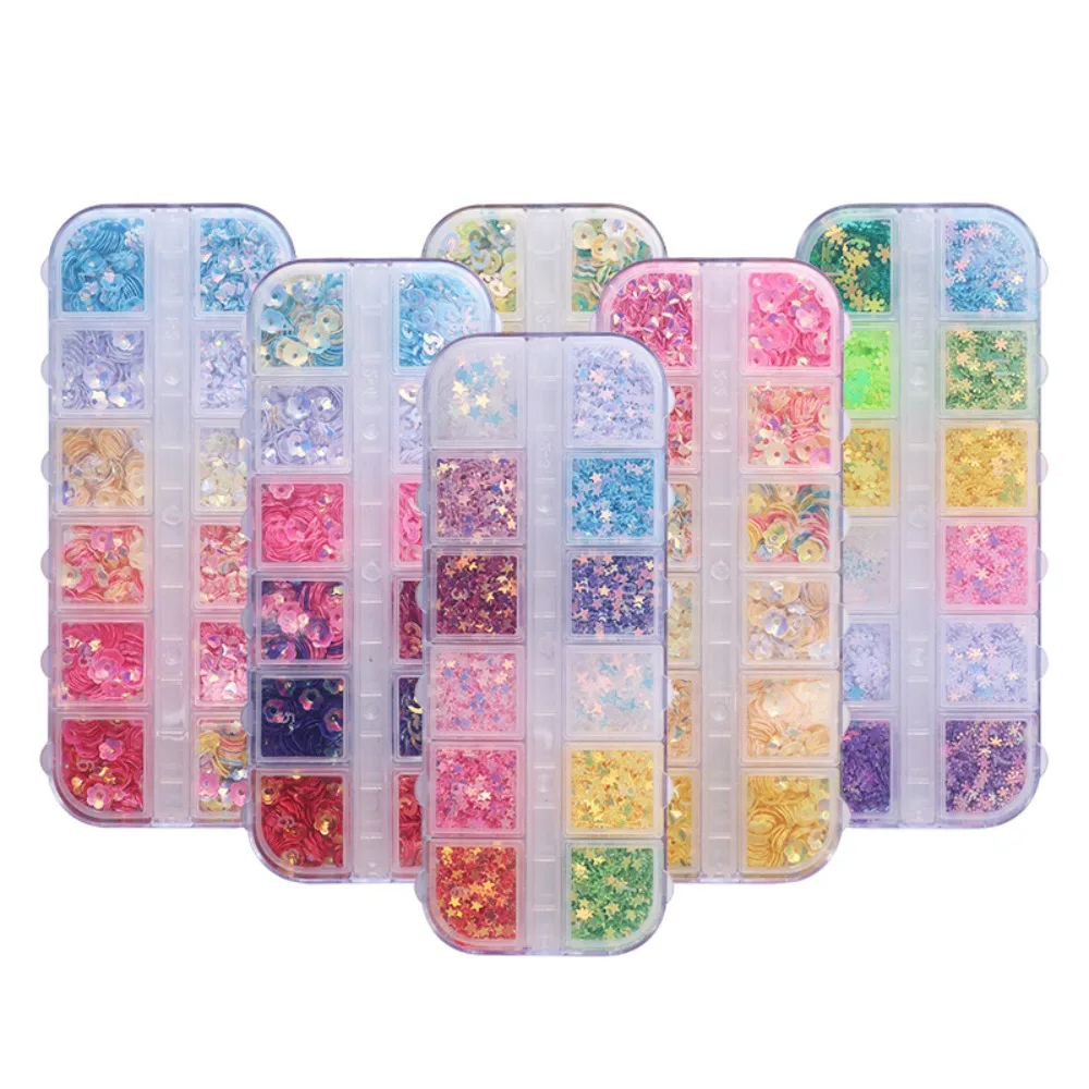 

Nail Glitter Sequins 3D Flower Heart Nail Flakes Design Holographic Sparkle Nail Sequins for Women Girls Manicure DIY Decoration