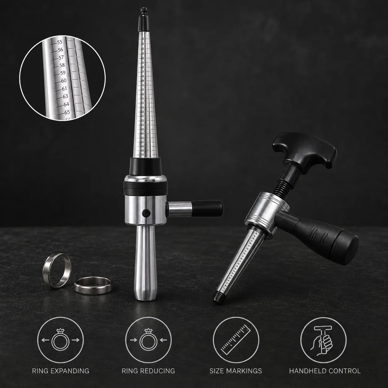 Ring Stretcher Enlarger Sizer Ring Mandrel Expander Jewelry Making Tools EUR US JAPAN HK SIZE 4 Measuring Range Jewelry tools