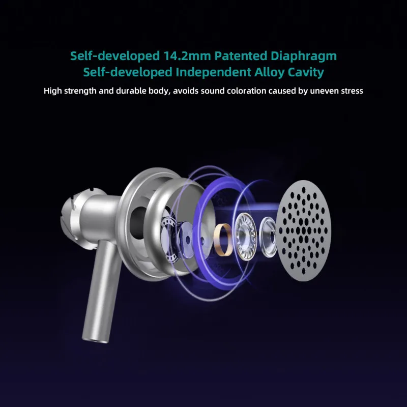 AOSHIDA E60 14,2mm diafragma patentado controlador dinámico auriculares planos calidad HiFi enchufable 4,4 + 3,5mm reemplazable