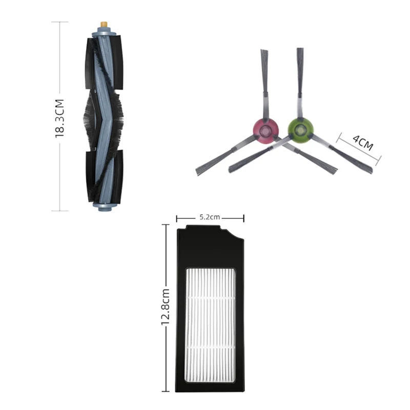 A99T 2X For Ecovacs Deebot X1 Omni Turbo Vacuum Cleaner Accessories Main Brush Side Brush Kit HEPA Filter Spare Parts