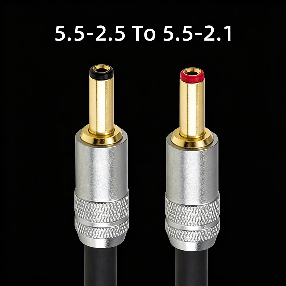 ▲HiFi DC Power Cable OFC 2*12AWG Gold Plated 5.5x2.1/2.5 DC Plug GX16-2 Aviation Connector For Professional Audio Devices Supply