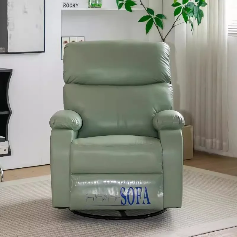 #Space Capsule Manual Massage Recliner PU Leather Single Lazy Sofa Swivel Rocking Chair for Living Room & Bedroom