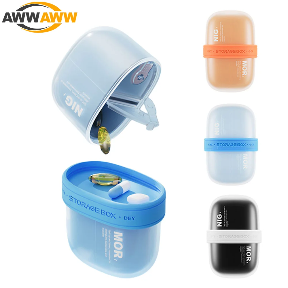 

1PCS Pill Supplement Organizer with 4 Compartments Easy Open Pill Dispenser Medicine Vitamins Organizers Storage Pill Bottles