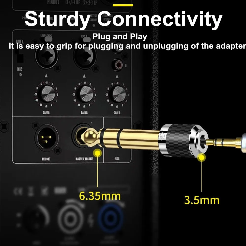 Adaptador Jack de 6,35mm a 3,5mm, conector amplificador de auriculares, adaptador de Audio para micrófono, AUX, altavoz, guitarra, 6,35, 6,5 a 3,5