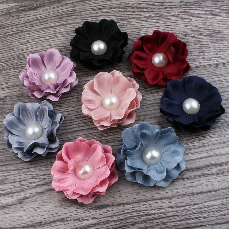 120pcs/lot 4.6cm 8colors Newborn Mini Korean Felt Flower For Kids Girls Hair Accessories Handmade Fabric Flowers For Headbands