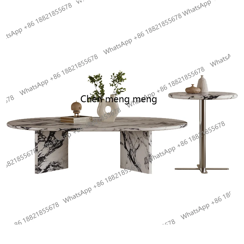 

Новый круглый журнальный столик из французского кремового мрамора для гостиной, дома, простой и современный журнальный столик